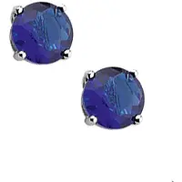 TFT Oorknoppen met blauw topaas/aqua Zirkonia Zilver Gerhodineerd Glanzend 4mm