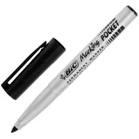 BIC Permanente markeerstift Bic Marking Pocket 1445 Zwart (12 Stuks)