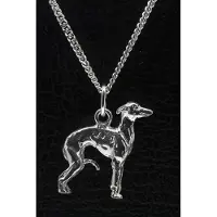 MOOYE ® - Collectie Zilveren Italiaans windhondje ketting hanger - groot