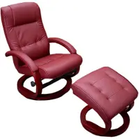 Mendler TV fauteuil Relaxfauteuil Pescatori, kunstleer, met hocker ~ bordeaux
