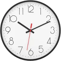 Intirilife wandklok in zwart - wit met 30,5 cm diameter - praktische tijdweergave chronometer stijlvol voor elke kamer