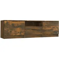 vidaXL Tv-meubel 140x35x40 cm bewerkt hout gerookt eikenkleurig