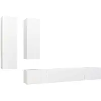 vidaXL 4-delige TV-meubelset, wit, van houtvezel