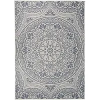 vidaXL Buitenkleed met patroon platgeweven 120x170 cm blauw
