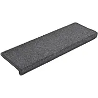 vidaXL Trapmatten 15 st 65x21x4 cm Donkergrijs Rechthoekige Rand