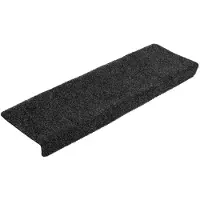 vidaXL Trapmatten Zelfklevend 5 stuks 65x21x4 cm Zwart Rechthoekige Rand