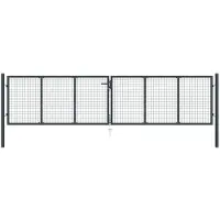 vidaXL Tuinhek van gaas gegalvaniseerd staal 400x100 cm grijs