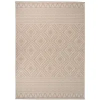 vidaXL Buitenkleed met patroon platgeweven 120x170 cm bruin