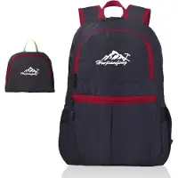 Intirilife opvouwbare rugzak, ultralicht, zwart, 36 liter, uniseks, waterdicht, outdoor dagrugzak voor kamperen wandele