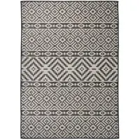 vidaXL Buitenkleed met patroon platgeweven 120x170 cm zwart