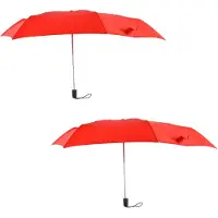 Merkloos 2x Grote Opvouwbare Stormparaplu van Polyester met Aluminium Frame - Rood 100cm Diameter