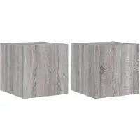 vidaXL Tv-wandmeubels met LED 2 st 30,5x35x30 cm grijs sonoma eiken