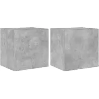 DKD Home Decor Tv-wandmeubelen met LED 2 st 40,5x35x40 cm betongrijs