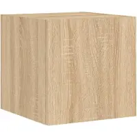 vidaXL Tv-wandmeubel met LED-verlichting 30,5x35x30 cm sonoma eiken