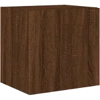 DKD Home Decor Tv-wandmeubel met LED-verlichting 40,5x35x40 cm bruineikenkleur