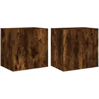 vidaXL Tv-wandmeubels 2 st 40,5x30x40 cm bewerkt hout gerookt eiken
