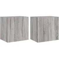 DKD Home Decor Tv-wandmeubels 2 st 40,5x30x40 cm hout grijs sonoma