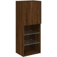 vidaXL Tv-meubel met LED-verlichting 40,5x30x102 cm bruin eikenkleur