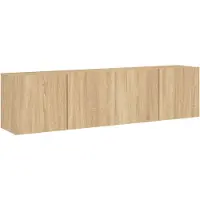 DKD Home Decor Tv-meubels 2 st wandgemonteerd 80x30x41 cm sonoma eikenkleurig