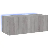 vidaXL Tv-wandmeubel met LED-verlichting 80x35x31 cm grijs sonoma