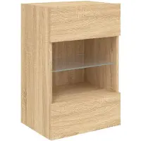 vidaXL TV-wandmeubel met LED-verlichting, Sonoma-eikenhout, 40x30x60,5 cm