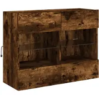 vidaXL TV-wandmeubel met LED-verlichting, gerookt eikenhout, 78,5 x 30 x 60,5 cm