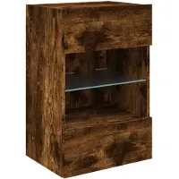 vidaXL Tv-wandmeubel met LED-verlichting 40x30x60,5 cm gerookt eiken