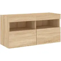 vidaXL TV-wandmeubel met LED-verlichting, Sonoma-eikenhout, 80x30x40 cm