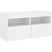 vidaXL TV-wandmeubel met LED-verlichting, wit, 80x30x40 cm