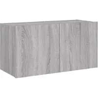 vidaXL TV-wandmeubel met LED-verlichting, grijs Sonoma, 80x35x41 cm