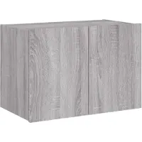 DKD Home Decor Tv-wandmeubel met LED-verlichting 60x35x41 cm grijs sonoma