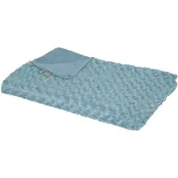 Atmosphera Sprei/deken/plaid - aqua blauw - polyester - 120 x 160 cm - geknoopt motief - Plaids