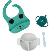 BabyMoov Geschirr-Set - 4 Teile - Learn'isy - Grün m. Print - - One Size - Geschirr-Sets