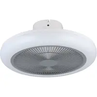 Eglo Kostrena Plafondventilator met lamp - Ø 45,5 cm - 3 snelheden - Instelbaar wit licht - Dimbaar - AC longer life - Wit/Grijs - Sterren - Glinsterend