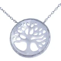 MOOYE ® - Collectie Zilveren Levensboom 15 mm ketting hanger + ketting 42-47 cm