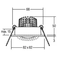Brumberg Downlight Tirrel-S, messing / goud, Woon-/ Eetkamer, Aluminium, downlight