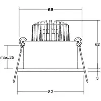 Brumberg Downlight Tirrel deep, wit / opaal, Werkkamer / Kantoor, Aluminium, downlight