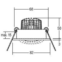 Brumberg Downlight Tirrel-R, alu / grijs / zink, Hal, Aluminium, downlight
