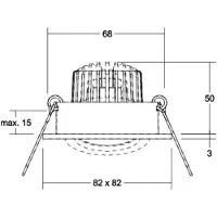 Brumberg Downlight Tirrel S, dimbaar, messing / goud, Woon-/ Eetkamer, Aluminium, downlight