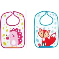 Canpol Babies | CUTE ANIMALS | Slabetjen badstof met drukkers | 2 stuks : vos en egel | katoen | 0+ maanden