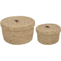 Atmosphera Créateur d'intérieur® Arianna opbergmanden set van 2 stuks - 28x17cm - Riet