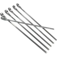 Intirilife set van 6 latte macchiato lepels van roestvrij staal in zilver - lengte 22 cm - langwerpige dessertlepels