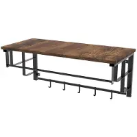 Intirilife wandkapstok met afneembare haken voor de keuken, hal, woonkamer - hangplank kapstokhaken keukenplank