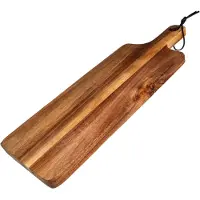 Intirilife houten snijplank - totale afmeting 43 x 15 x 1.8 cm - snijgebied 33 x 15 cm - keukenplank voor vlees kaas