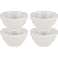 Vivalto Kommetjes/serveer schaaltjes - 4x - Okinawa - porselein - D13.5 x H8 cm - ivoor wit - Stapelbaar - Kommetjes