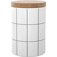 Intirilife keramische voorraadpot met deksel - 10 x 13,5 cm - 700 ml luchtdichte opbergcontainer voor thee, koffie