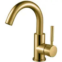 BES LED Wastafelkraan - Wastafelmengkraan - Leoni Elni - Opbouw - Rond - PVD - Geborsteld Goud
