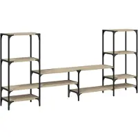 vidaXL Tv-meubel 206,5x28,5x95 cm bewerkt hout sonoma eikenkleurig