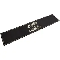 vidaXL Keukenmat wasbaar koffietekst 60x300 cm fluweel