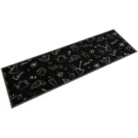 vidaXL Keukenmat wasbaar ochtendprint 45x150 cm fluweel zwart